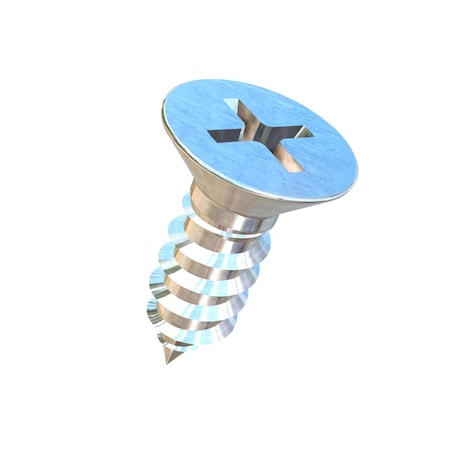 Allied Titanium Sheet Metal Screw, #8 x 1/2 in, Plain Titanium Flat Head Phillips Drive 0001353